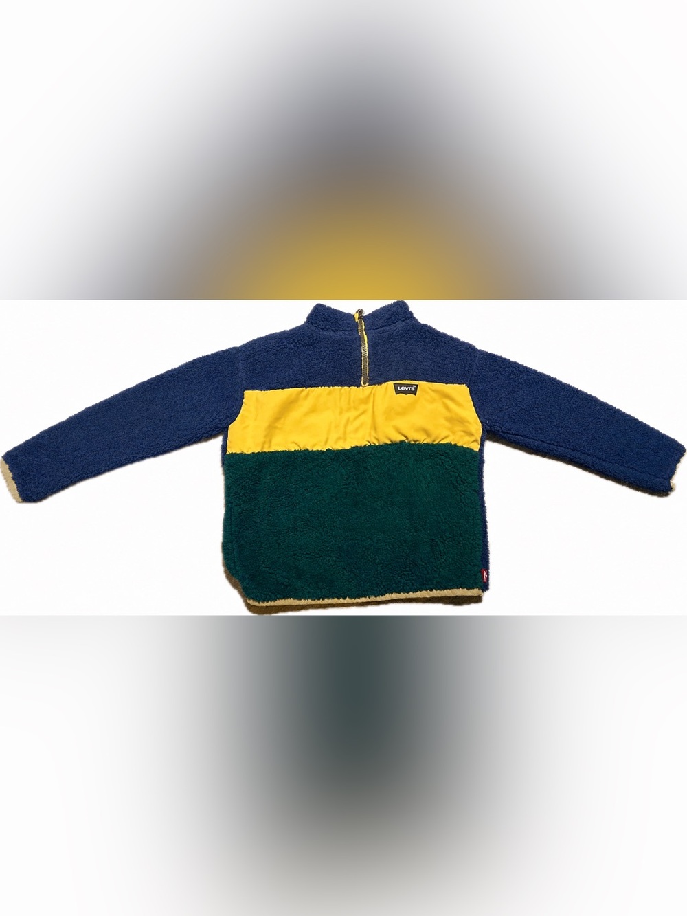 Vintage Levi's Boys Retro Colorblock Sherpa Fleece Pullover Jacket size 4T